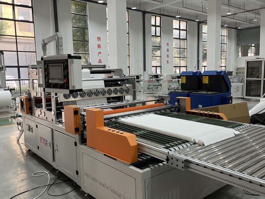 CE&ISO Cerfication Fully Autoatic Servo Motor Mini HEPA Filter Folding  And Gluing  Production Line